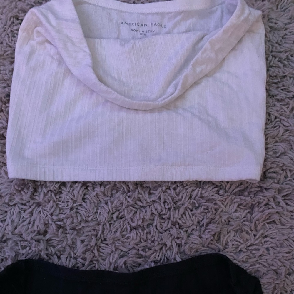 American eagle tube tops (2) black and white xs.